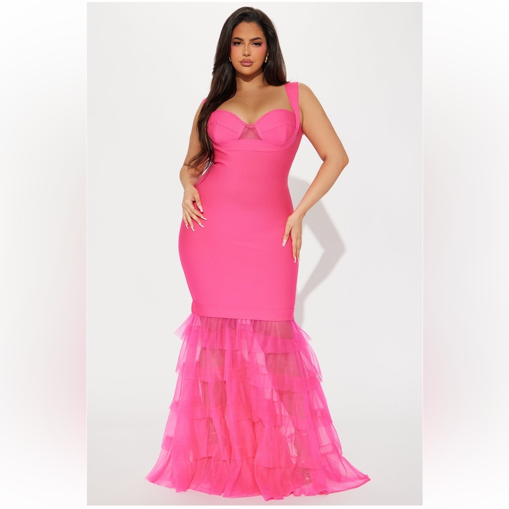 Fashion Nova Charline Tulle Bandage Gown
